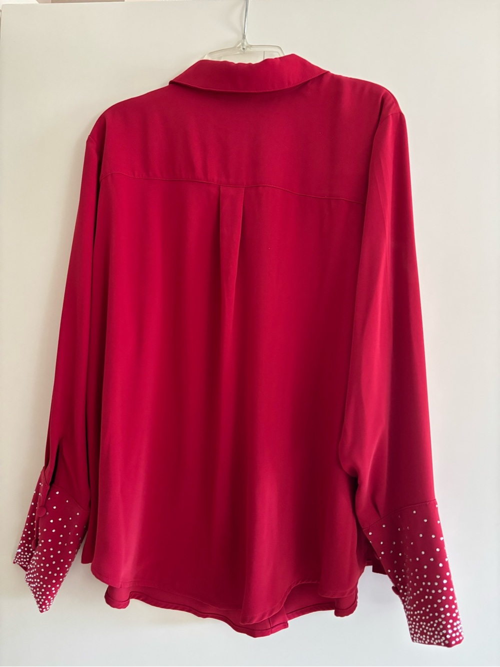 Ruby Red Embellished Cuff Blouse - Joan Rivers - Picture 4 of 4